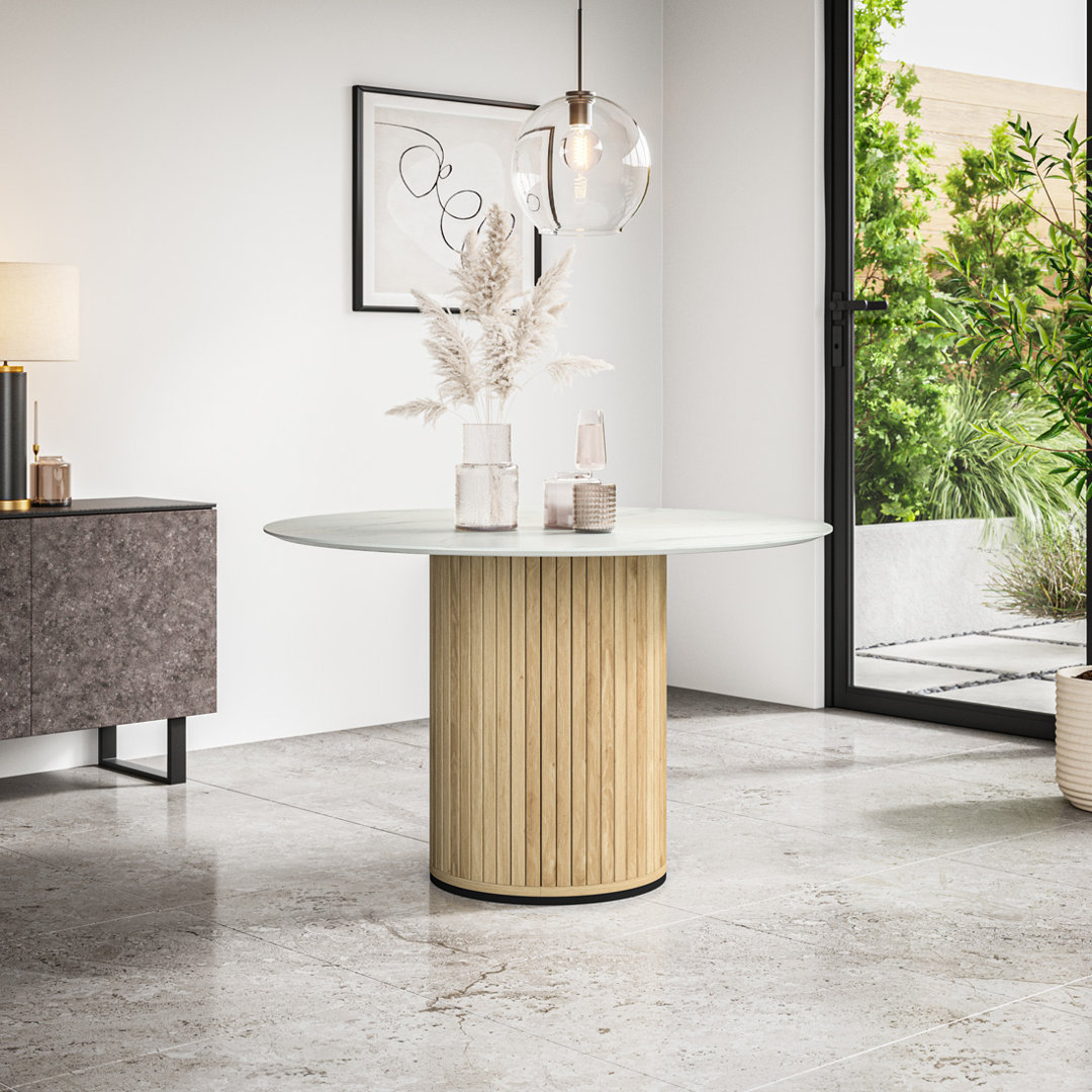 Arlo 120cm Round White Marble Dining Table