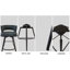 Ensemble de 2 tabourets de bar luxueux en suède tissé, pivotant sur 360 °, base en métal durable, idéal pour la cuisine et le bar-2018277911-2018277907