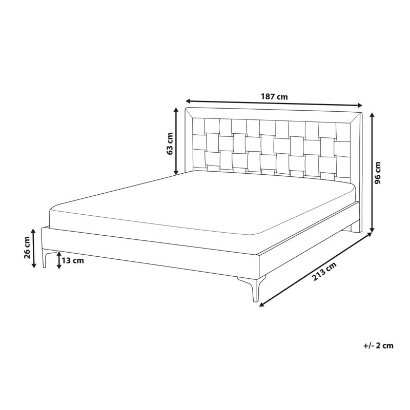 Ilya Upholstered Bed, Super King (6'), Grey