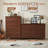 47 Inch Six Drawer Cabinet With Double Row Dual Handles Frame Design Melamine Finish-2019847668