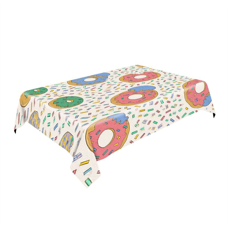 Nappe colorée en forme de beignets pour salle à manger rectangulaire, L 60 x l 86
