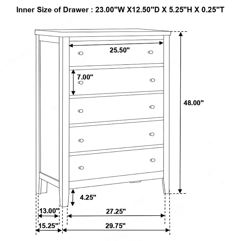 Commode 5 tiroirs Payton