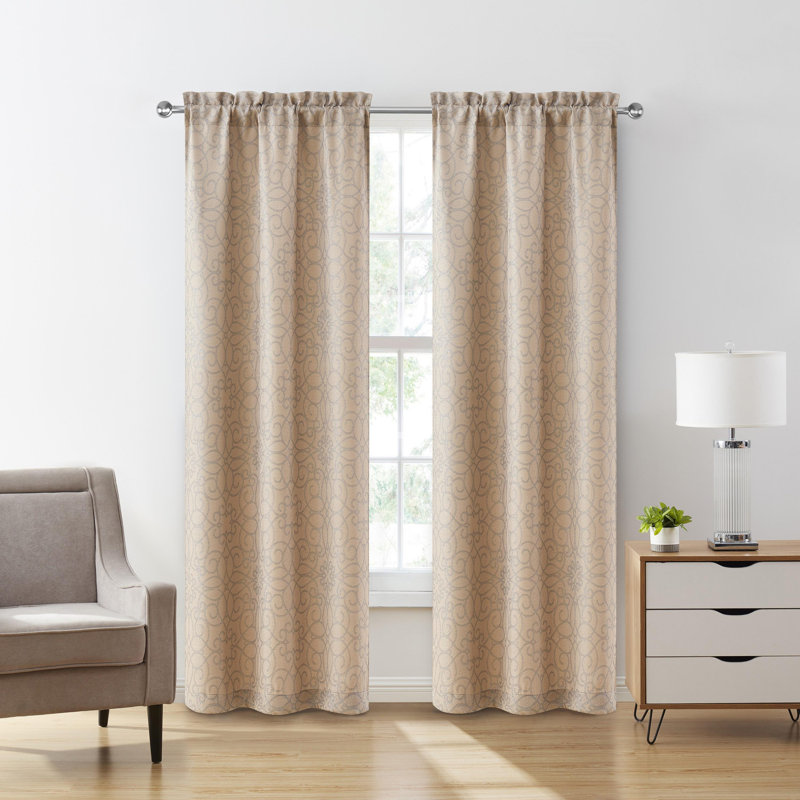 Rideau occultant avec passe-tringle VCNY Home Versailles, Beige