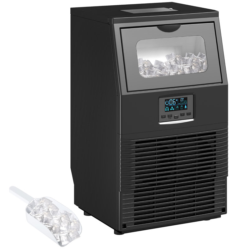 HOMCOM 66 Lb. Daily Production Cube Ice Freestanding Ice Maker