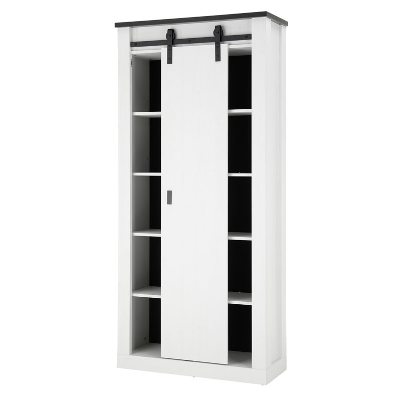 Jackeline 1 Door Wardrobe, White/Anthracite