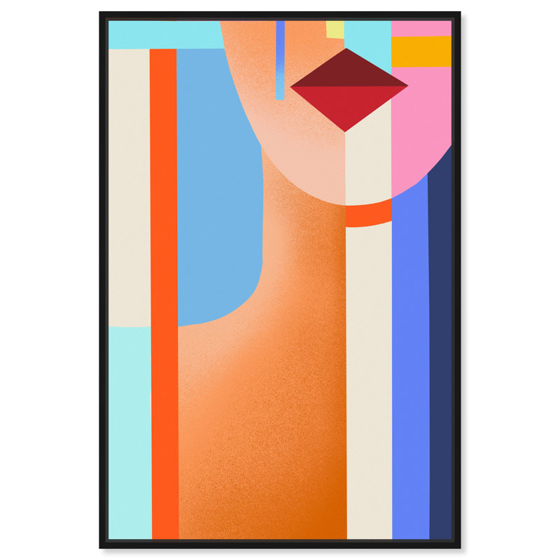 Abstract Shaped Lady III Print, 24" H x 16" W, Black Framed