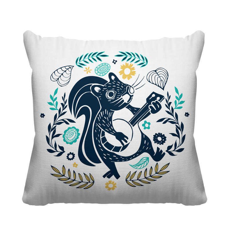 Coussin décoratif Nutsy, L 15 po x H 15 po, Sarcelle / bleu marine