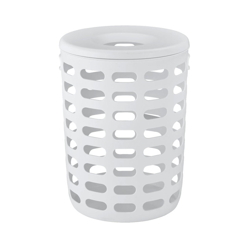 KORIE Laundry Basket with Lid - White, White