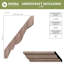 WM49 - Moulure de bois franc massif Crown Crown, H 3 po x P 2 1/8 po x F 3 5/8 po x L 96 po, noyer teint-96930596