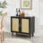 Natural Rattan Door Buffet Cabinet With Adjustable Shelves