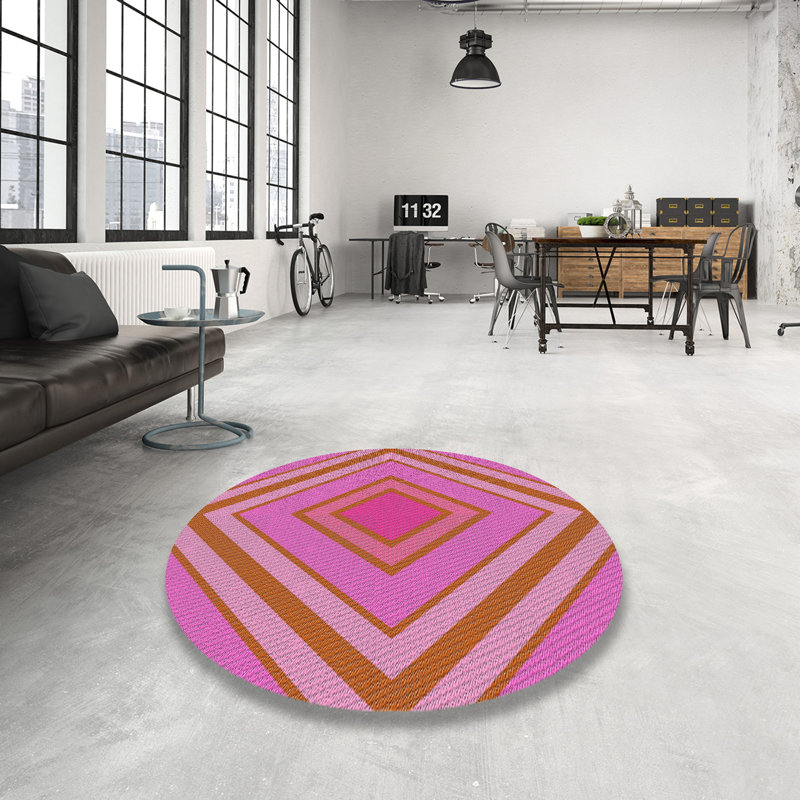 Geometric Indoor Rug, Round 6'