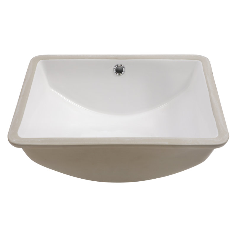 Lavabo de salle de bain rectangulaire encastré en céramique blanche avec trop-plein 18,5 po x 14 po 7,5 po Topcraft