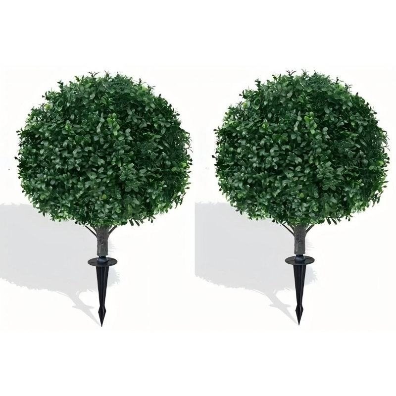 Artificial Plants 56 cm H Faux Boxwood Tree Plant in Resin and Steel