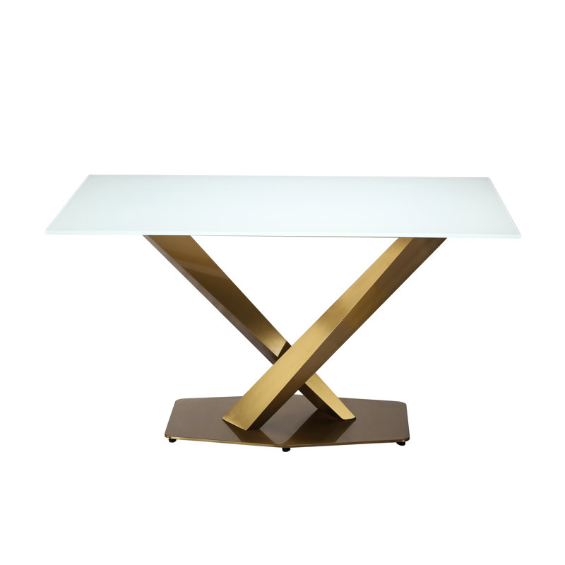 Kivah rectangulaire, H 29,5 po x L 55,11 po x l 31,5 po, Verre blanc