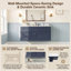 Meuble-lavabo mural en bois aggloméré 36 po avec lavabo à fermeture en douceur intégré en céramique brillante de 36 po avec tiroirs et lavabo simple en céramique à 3 trous-646743988