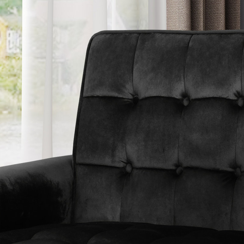 Fauteuil Wyton, Velours noir