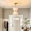 Luminaire suspendu simple en métal 2 lumières avec abat-jour en coton Claretta-271663278