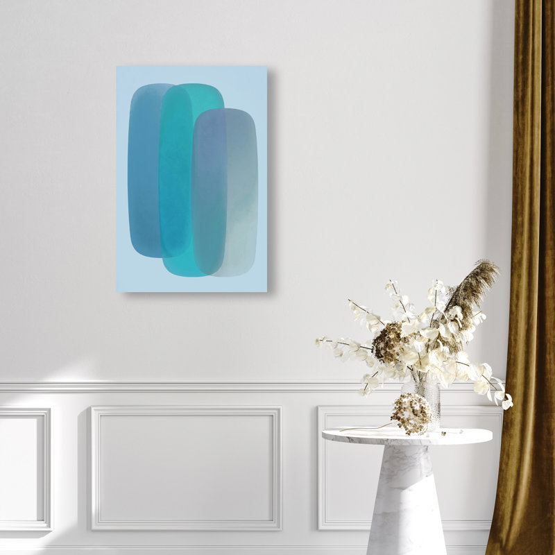 Teal Gradients Print by Oliver Gal, 15"H x 10"W, Gallery Wrapped