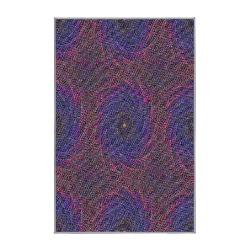 Tapis mauve / rouge Power Loom, Rectangle 5 pi x 8 pi