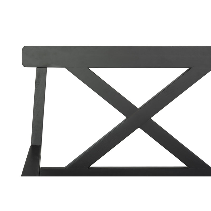 Banc de jardin en bois Elodie, Noir