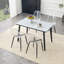 Ensemble table et chaises de salle à manger en MDF transparent et blanc, gain de place