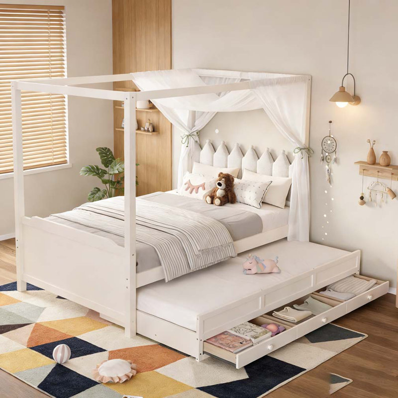 Lit plateforme simple avec tête de lit tapissier, Lit simple, Beige