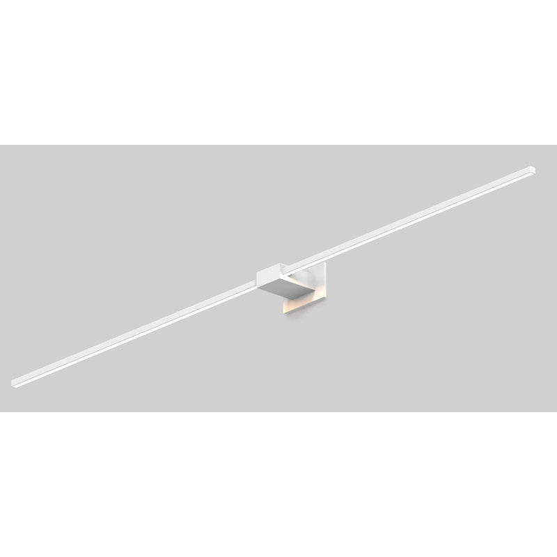 Z-Bar Aluminum LED Armed Sconce, Matte White, 4.5" H x 60" W x 4" D