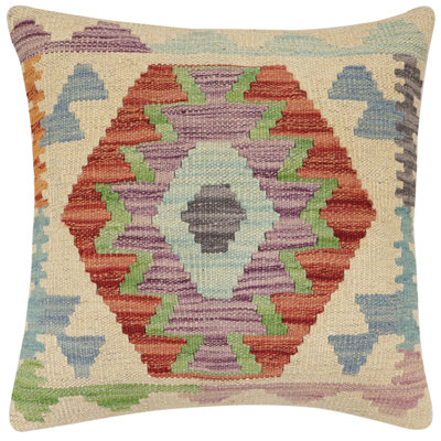 100% Wool Throw Square Pillow Cover & Insert