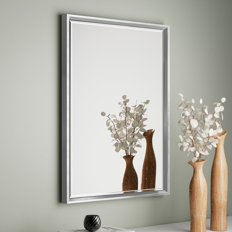 Miroir de salle de bain Lohoski, Argent argent, 30 po x 22 po
