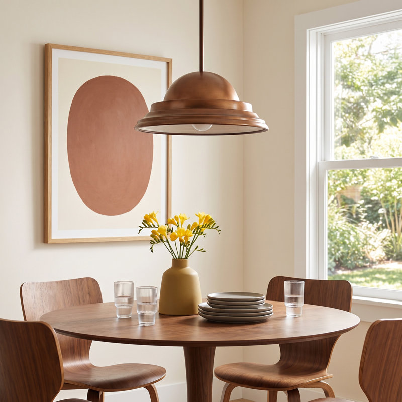 1 - Light Dome Pendant, Antique Brass, Carrara Marble, No