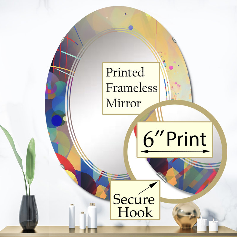 Murcott - Miroir mural moderne ovale, 36 po x 24 po
