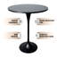  Table de salle à manger ronde de 36 po de hauteur avec plateau en panneau de fibres à densité moyenne et base en acier noir-133312916