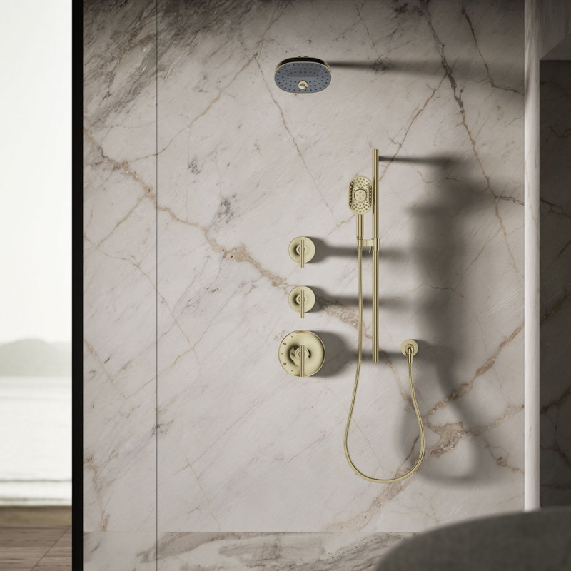 StatementOval Multifunction Showerhead with Katalyst Air-Induction Technology, Vibrant French Gold