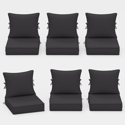 Braun Outdoor Cushions 19X19X4 Patio Chair Cushions Indoor/Outdoor Seat and Back Cushion,Cushions Only (Set Of 6)
