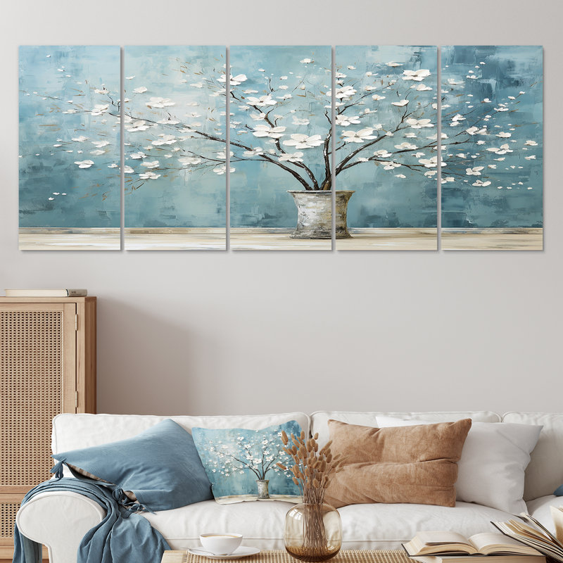 Ensemble d'art mural 5 pièces Hilma - Bouquets assortis, H 28 po x l 60 po