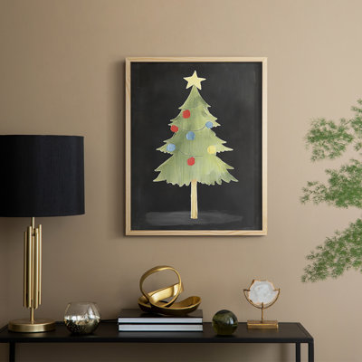 Christmas Holiday Art I Framed Print - Solid Wood