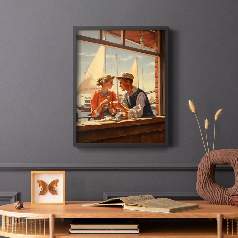Série NAUTICAL DCXL III - Impression encadrée de qualité supérieure - Prêt à être accroché - Aucun clou requis, Noir