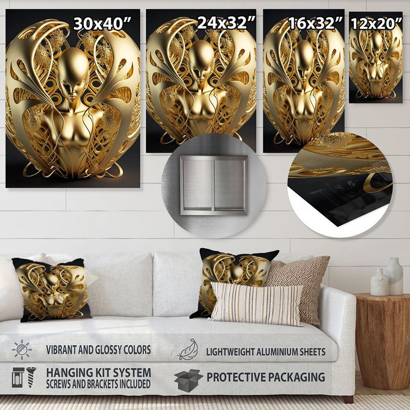 Abstract Wall Decor on Metal, 32" H x 16" W x 1" D