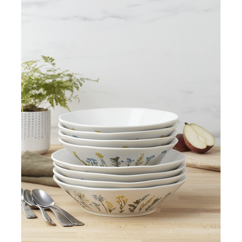 Wildflowers 9" Dinner Bowls, S/4