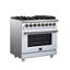 Cuisinière à carburant double 36 po Massimo - blanc-116499869