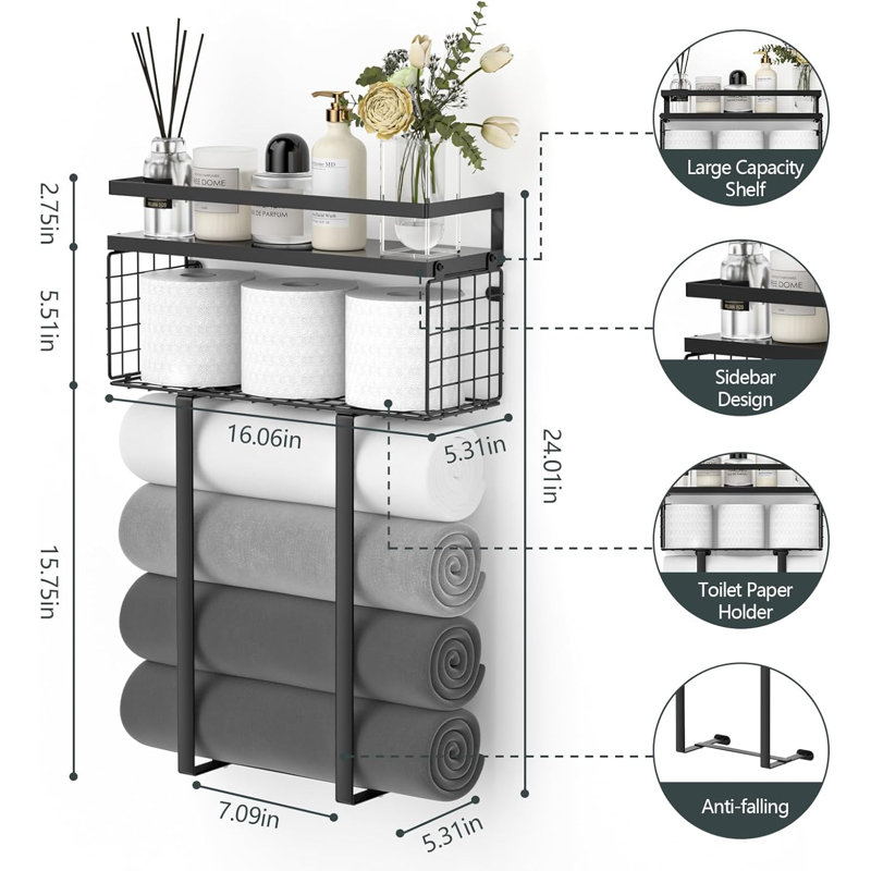 Kalgoorlie Floating Shelf, Black