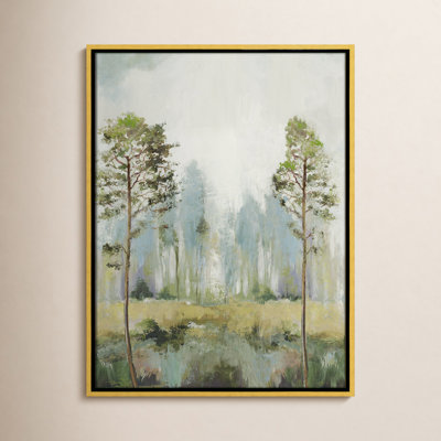 Tall Green Trees II by Teton Pearce - Floater Frame Print on Canvas