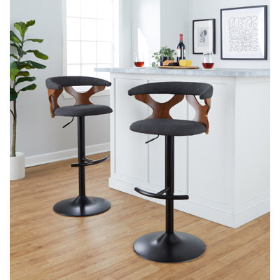 Gardenia Swivel Upholstered Adjustable Height Counter Stool with Metal Frame