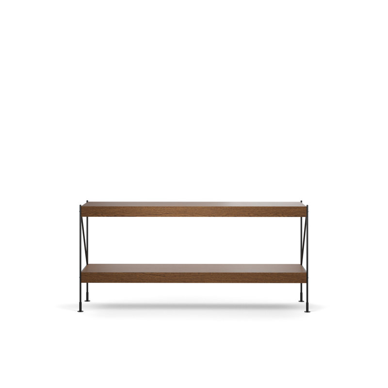 Zet Etagere Bookcase, Dark Stained Oak, (2 Shelves) 27.6" H x 60.2" W x 15.7" D