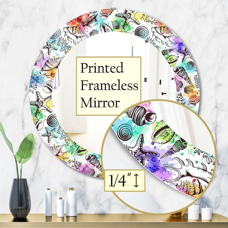 Miroir mural Costal Creatures 6, H 23,6 po x l 23,6 po