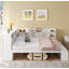 Lit de jour pleine grandeur avec armoires de rangement, armoire à chaussures et ports USB, blanc-129131554