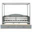 Lit simple à baldaquin gris, 2 tiroirs de rangement, conception moderne, construction, lit de jour confortable en gris, espace, pin et,