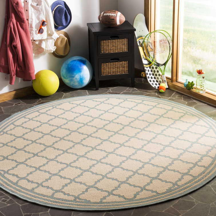 Tapis crème / turquoise Ferrill