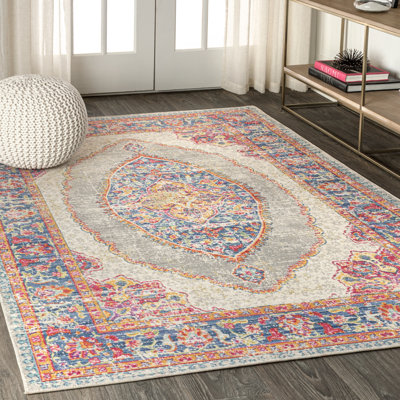 Stites Medallion Fuchsia/Mustard/Indigo Rug