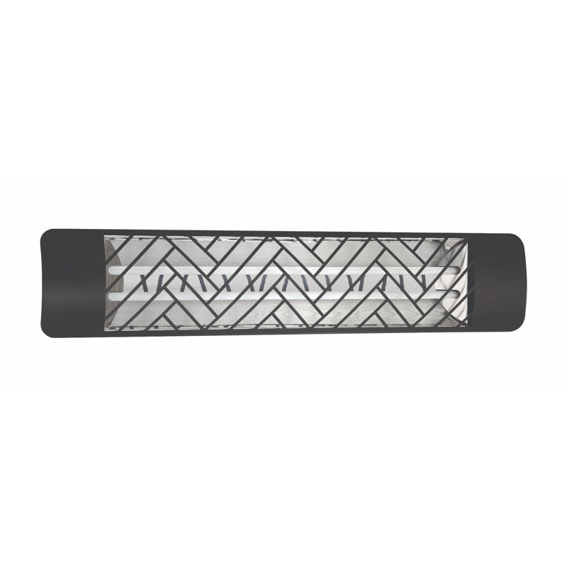 Chauffe-terrasse électrique au plafond en acier inoxydable, Noir